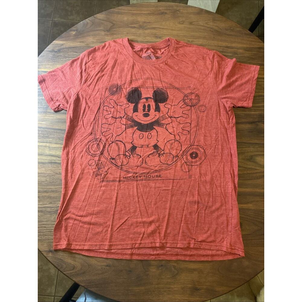 RARE Disney Store Vitruvian Mickey Mouse Da Vinci Double Sided T shirt 2XL